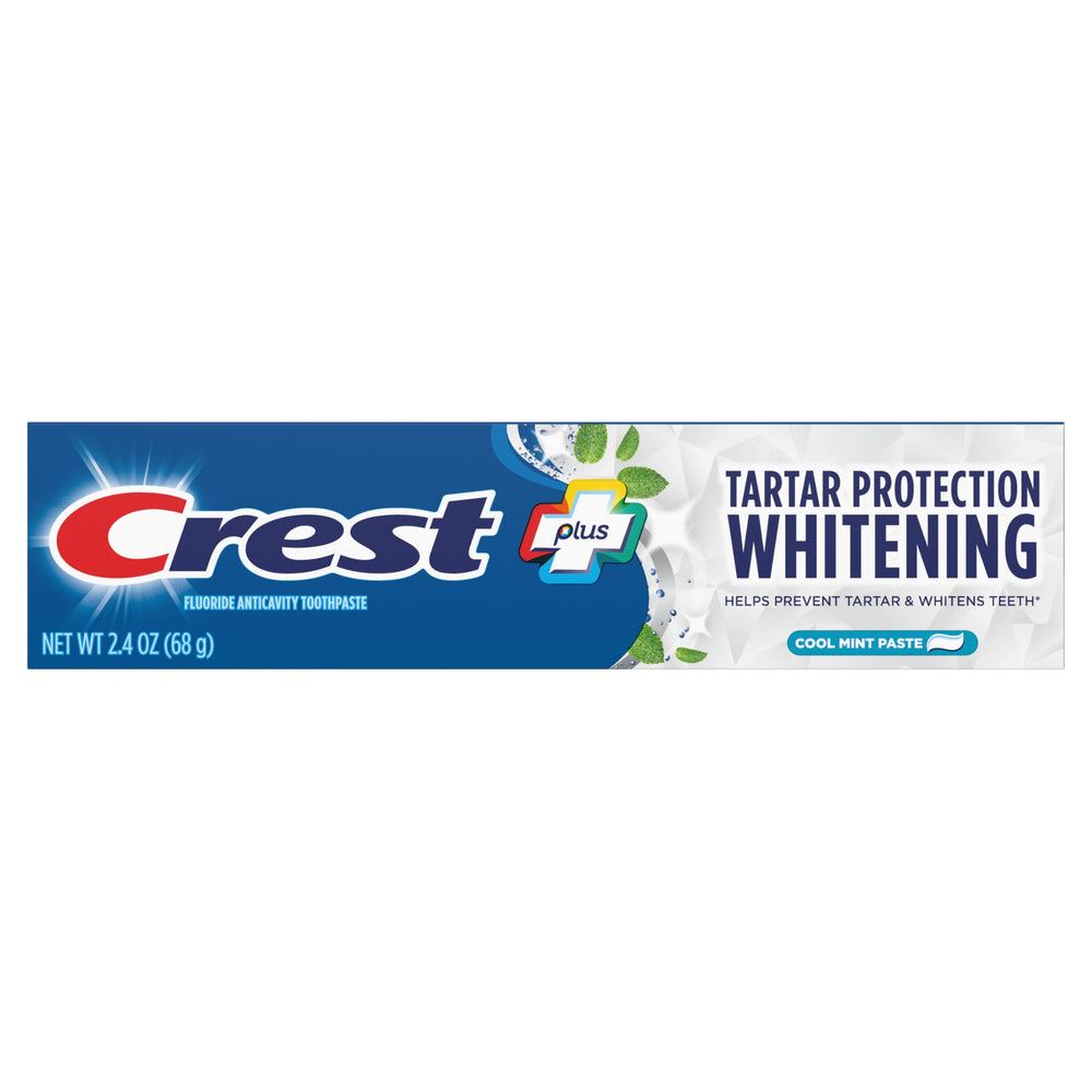 Box design signaling tartar protection and anticavity benefits from Crest.