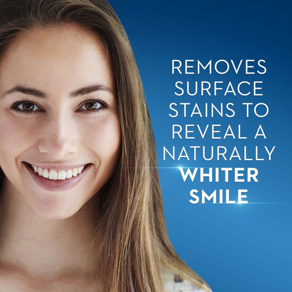 Crest Tartar Protection whitening toothpaste tube highlights ready-to-use brushing option.