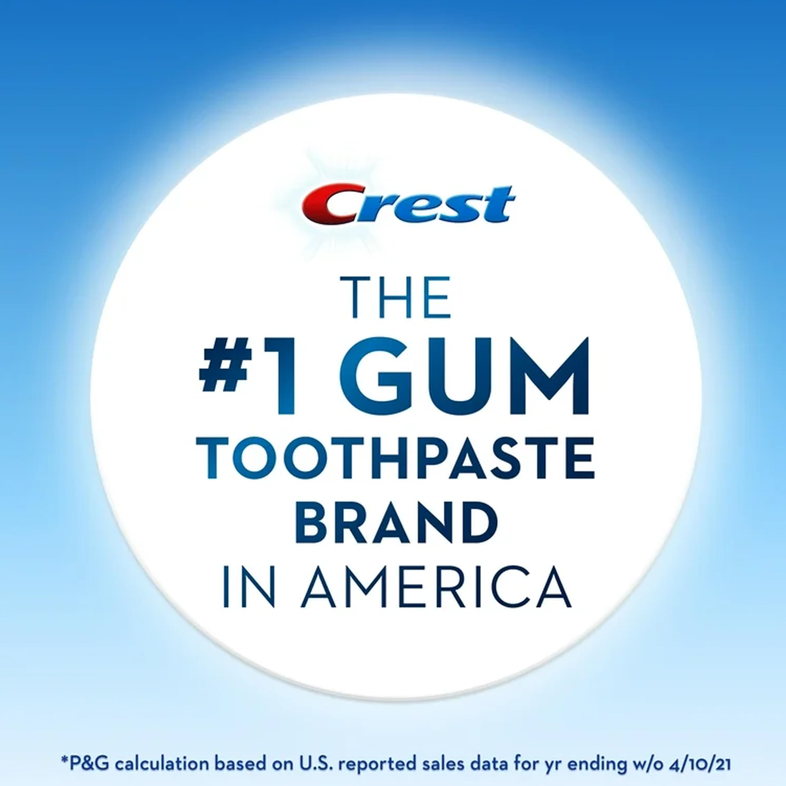 Crest toothpaste exposed roots care close-up emphasizes protection for hard-to-reach areas.