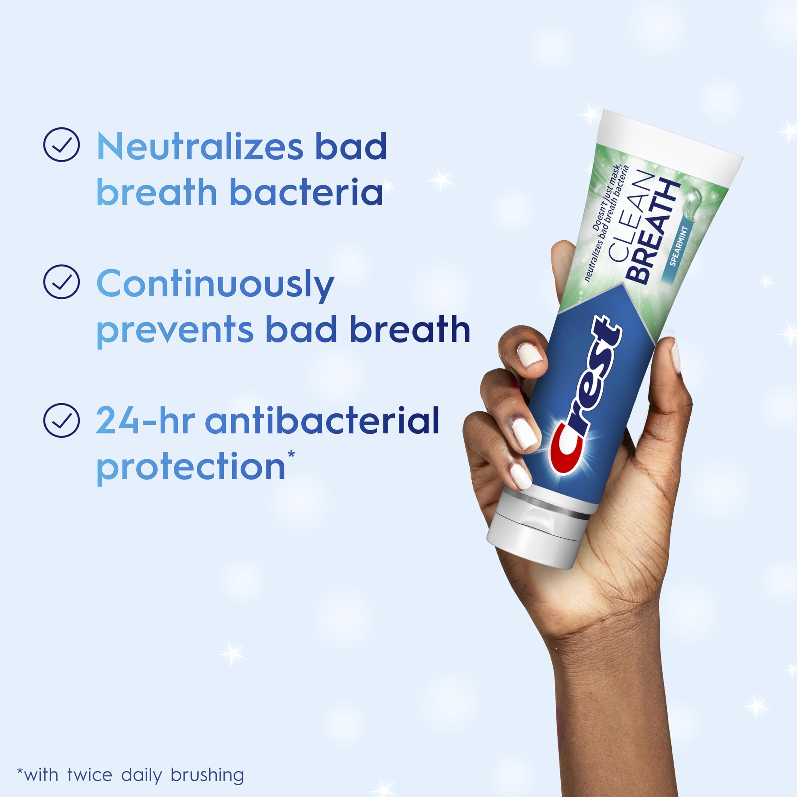 Crest toothpaste foam brushing close-up demonstrating cleansing action.