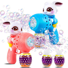 Cretargio Easter Bunny Bubble Gun blue ready for outdoor Easter fun and smiles