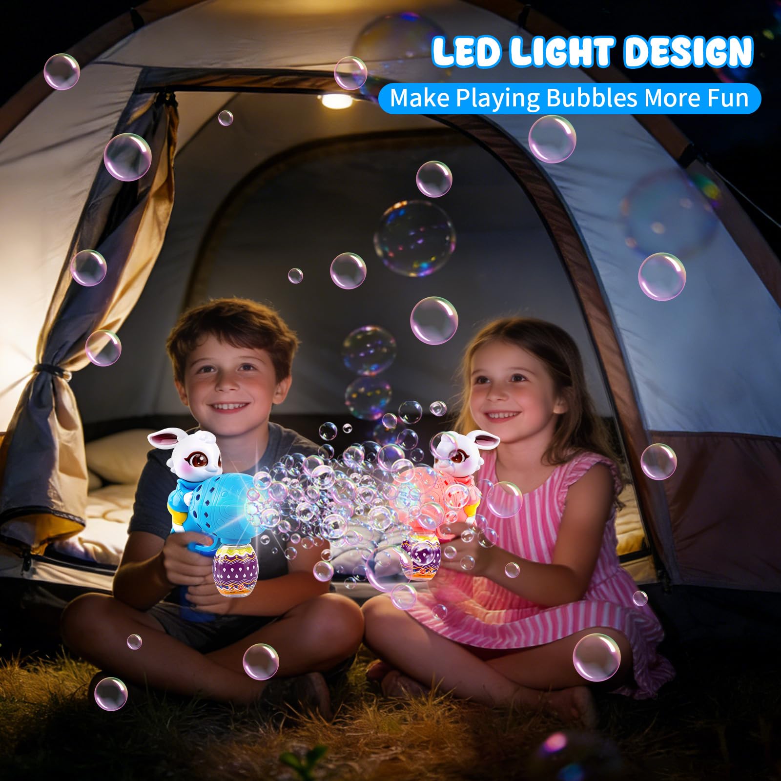 Cretargio kids playing with bubbles in backyard creating playful memories