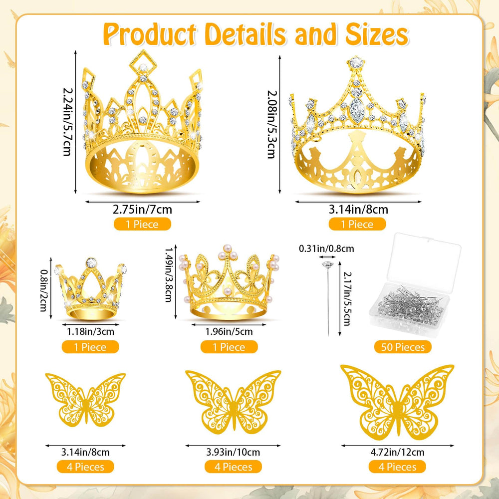 Cridoz 3D gold butterfly decorations create dimensional depth in centerpieces
