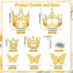 Cridoz 3D gold butterfly decorations create dimensional depth in centerpieces