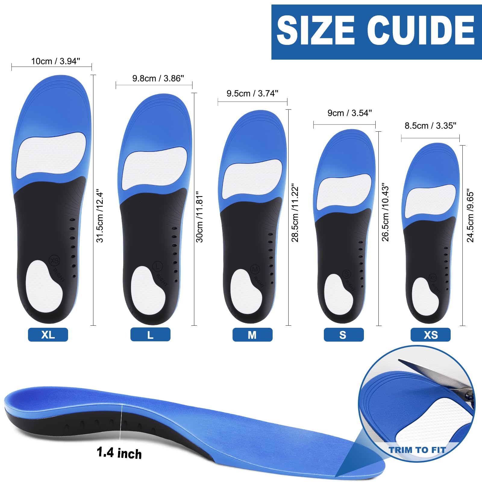 Crinova insoles fitting multiple shoe types for versatility