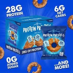 CRISP POWER Protein Pretzels 6-pack displayed on shelf for easy stocking