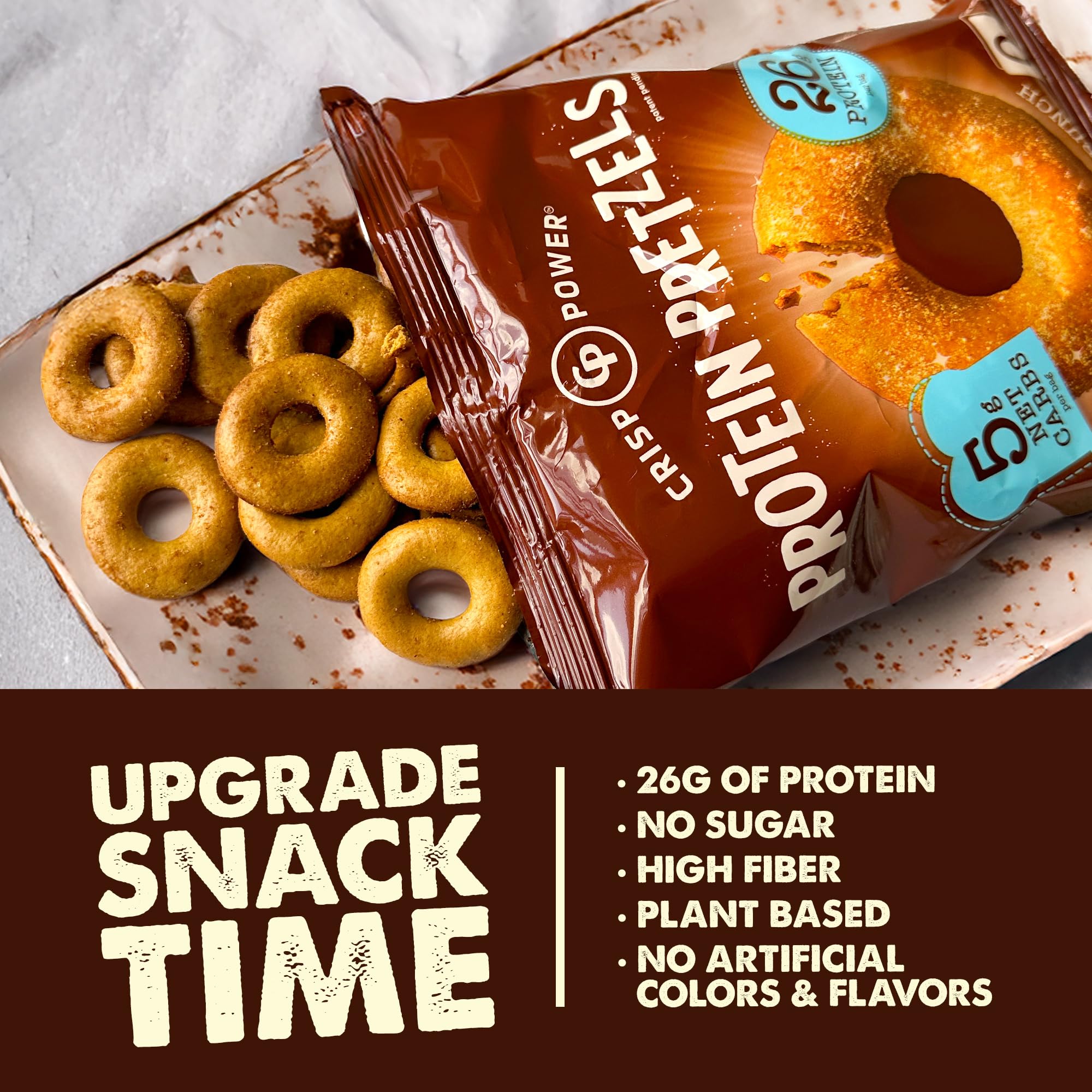 Athletic kit with vegan, keto-friendly CRISP POWER Cinnamon Crunch bites.