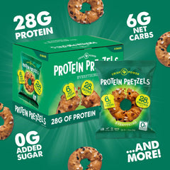 CRISP POWER Protein Pretzels on-the-go bag ideal for busy days.