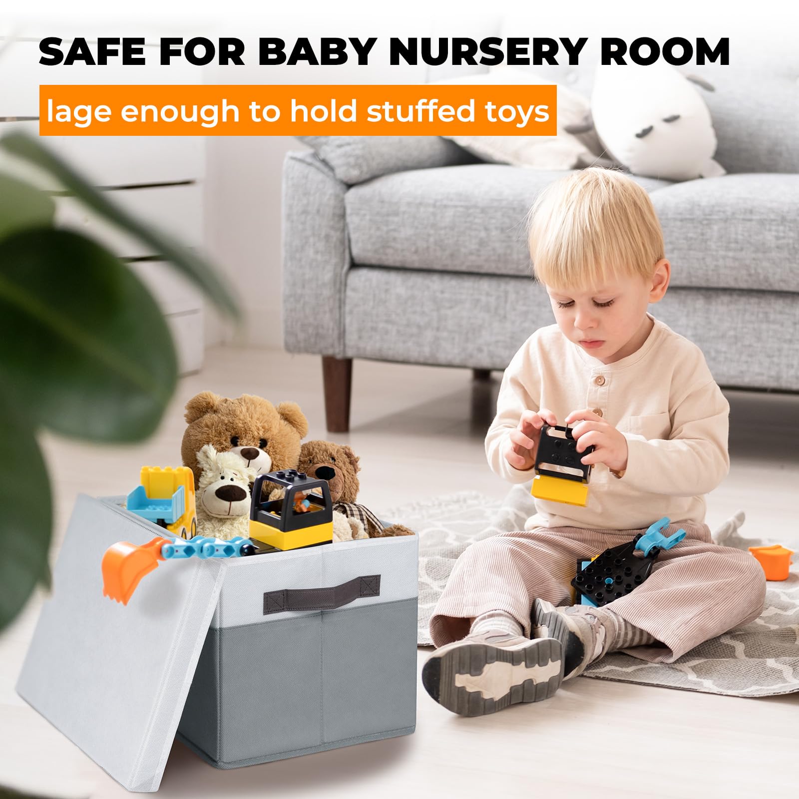 Criusia durable storage bins with strong handles ideal for nursery items