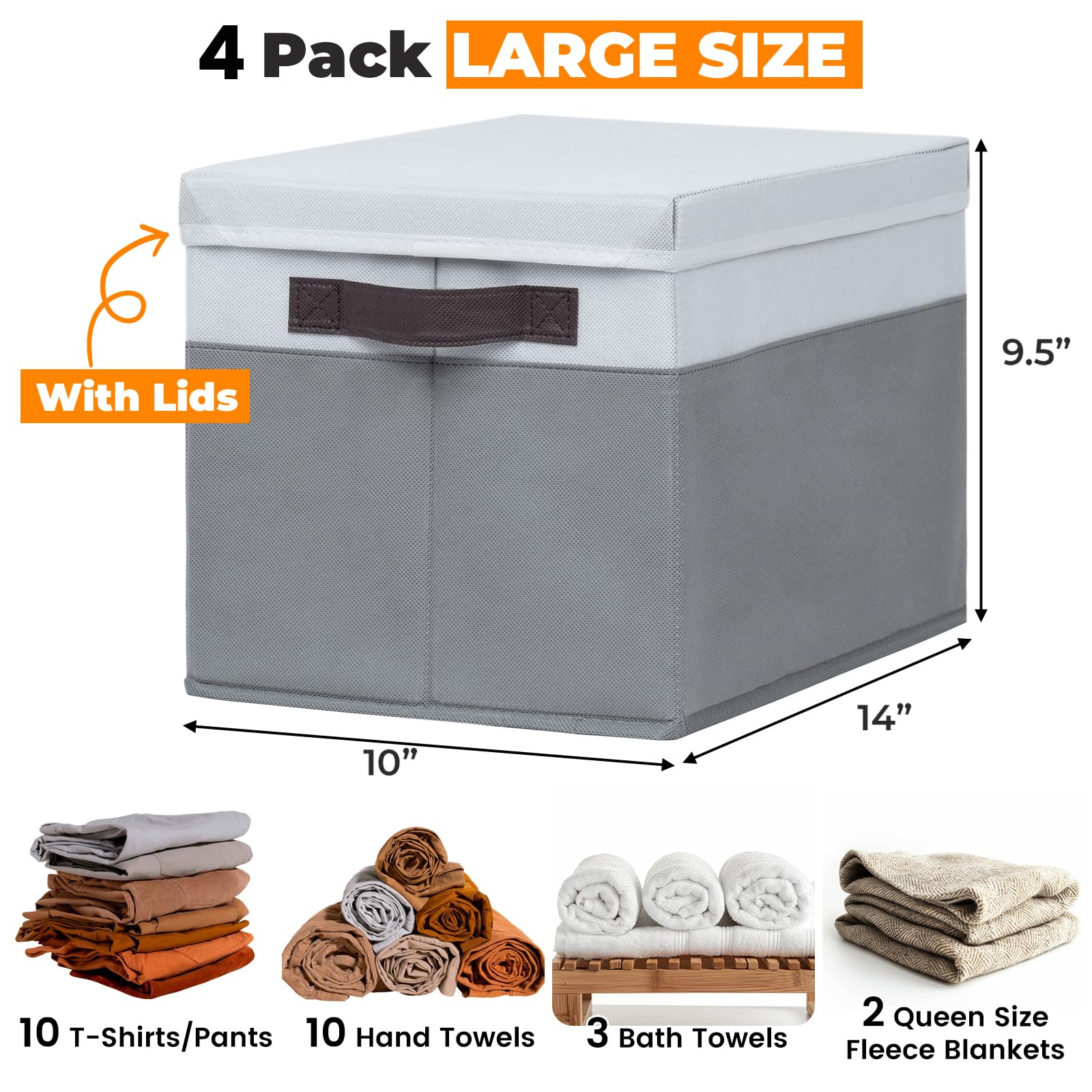 Criusia stackable storage bins with lids saving shelf space in a closet