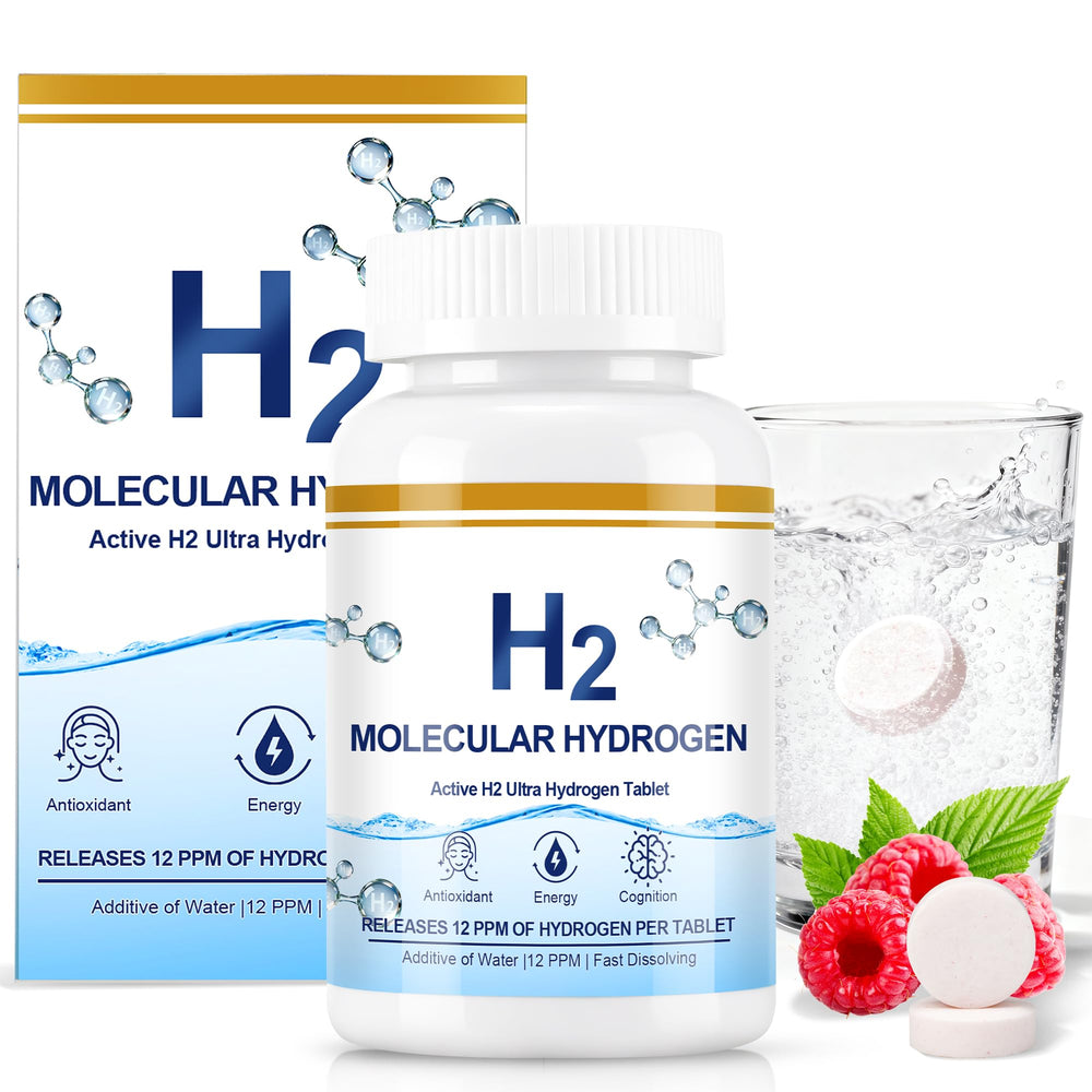 Crobirware molecular hydrogen tablets dissolving in water for hydration boost