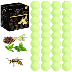 Crobirware Peppermint Wasp Ball on porch helps deter yellow jackets with a fresh scent