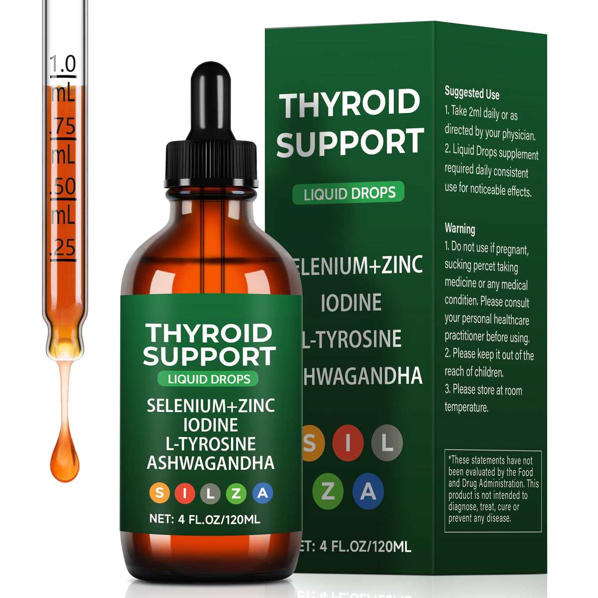 Crobirware thyroid support liquid drops bottle ready for quick daily use