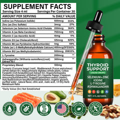 Dropper dispensing the thyroid support liquid drops for easy dosing