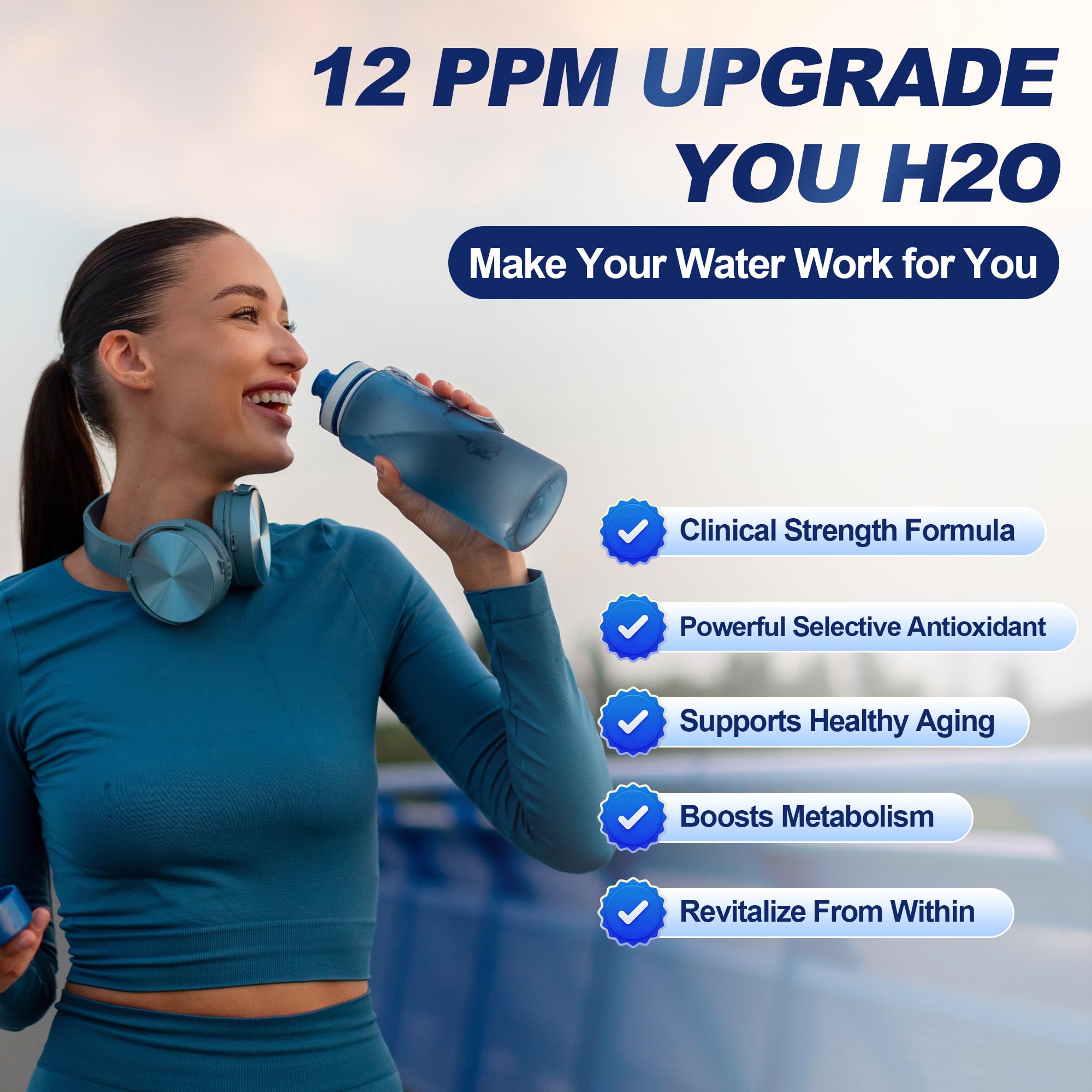 Crobirware workout hydration with hydrogen tablets after exercise