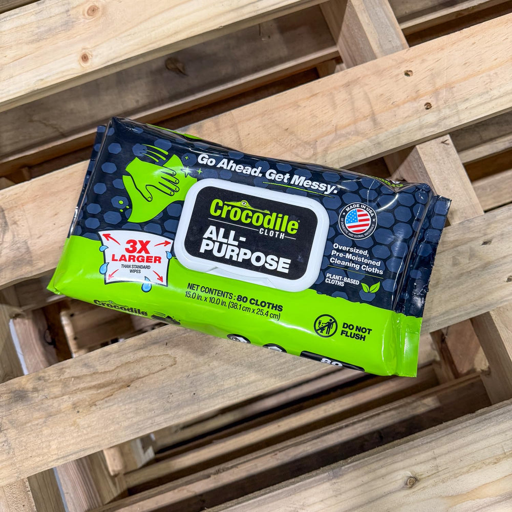 Crocodile Cloth box opened to reveal 80 wipes in pack