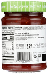Crofter's Raspberry Spread jar back label highlighting organic and Non-GMO