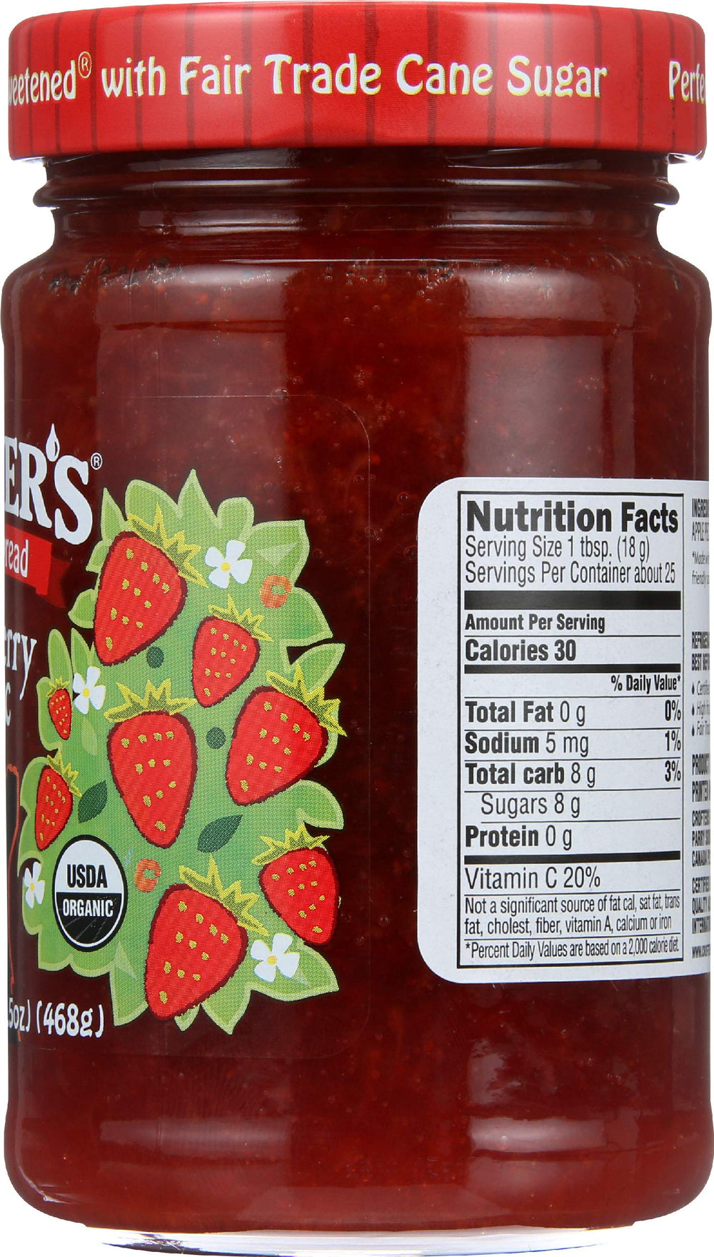 Crofter's Organic Strawberry Spread swirled into dessert, elevating flavor.