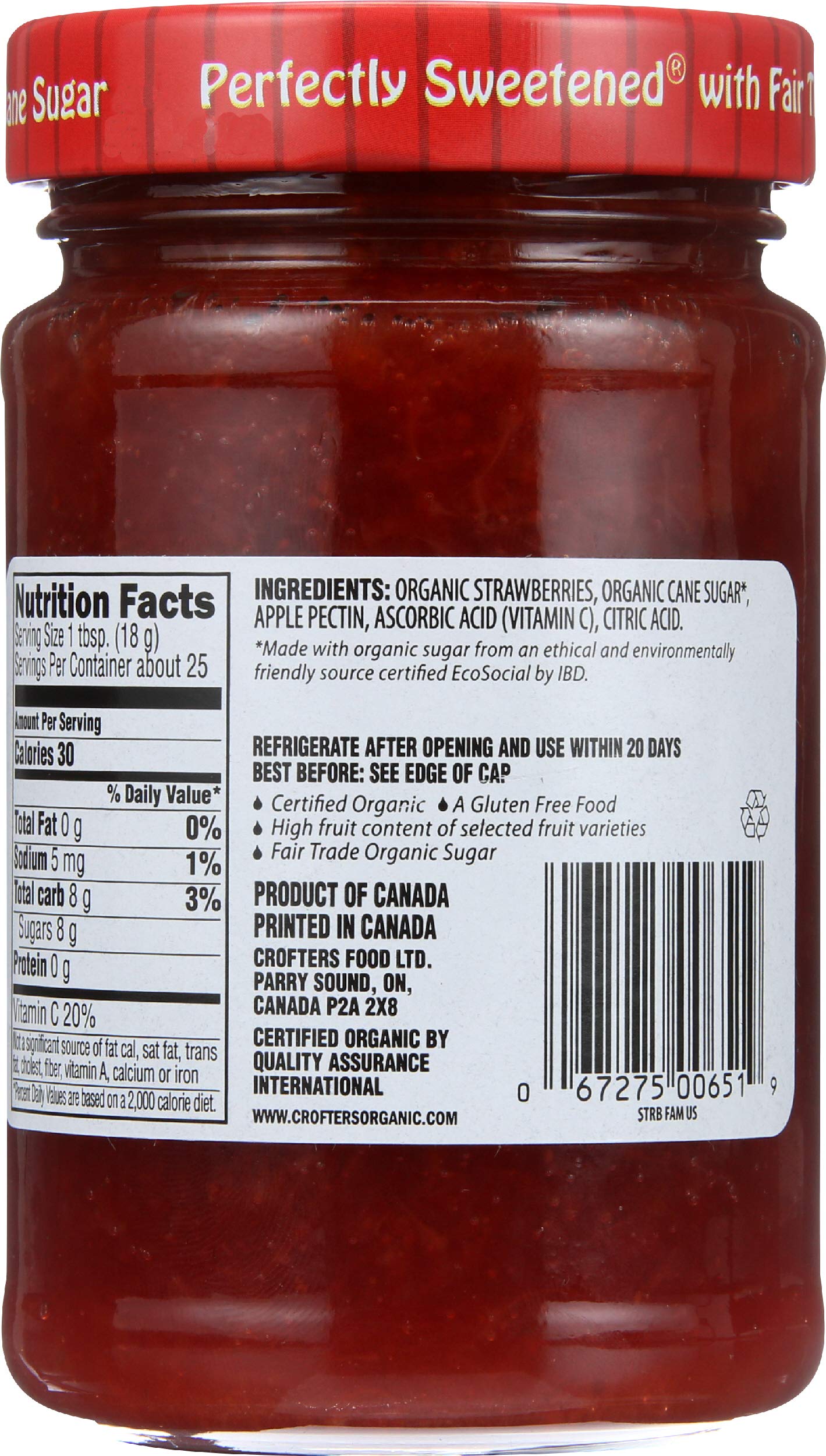 Crofter's Organic Strawberry Spread on toast, a bright start to mornings.