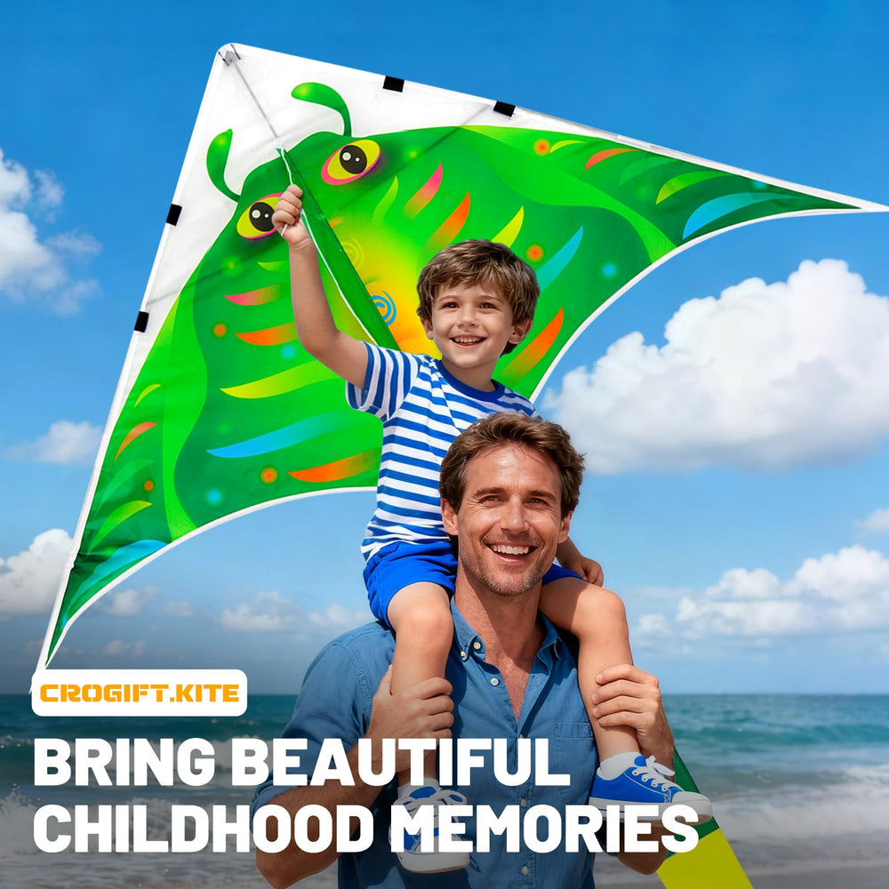 CroGift Beach Kite Flying on a sunny day for family.