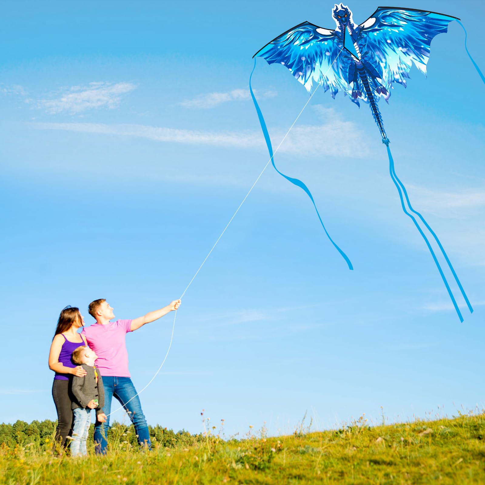 Crogift Dragon Kite flies in light winds for beginner-friendly fun