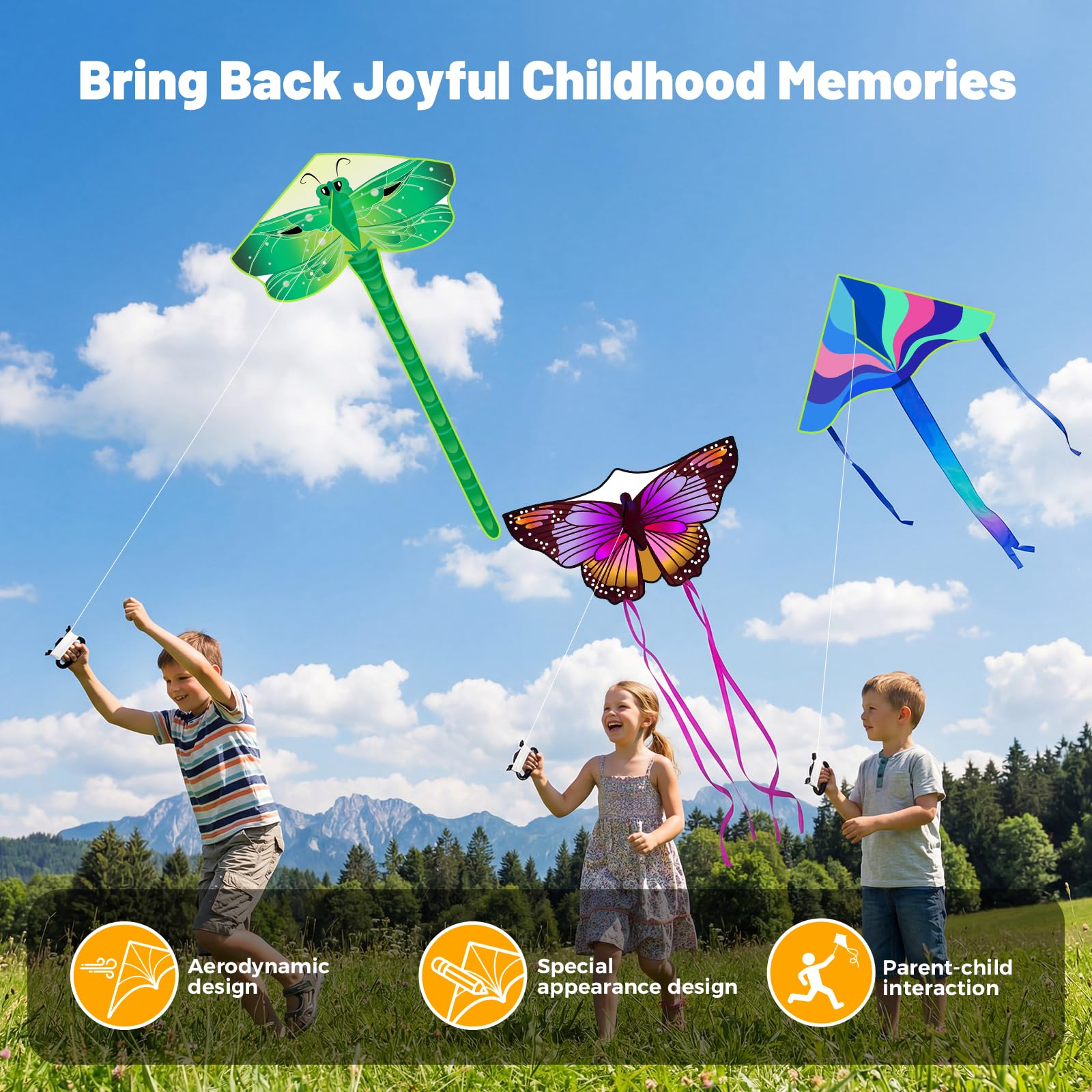 Crogift family enjoying a sunny kite day at the park.