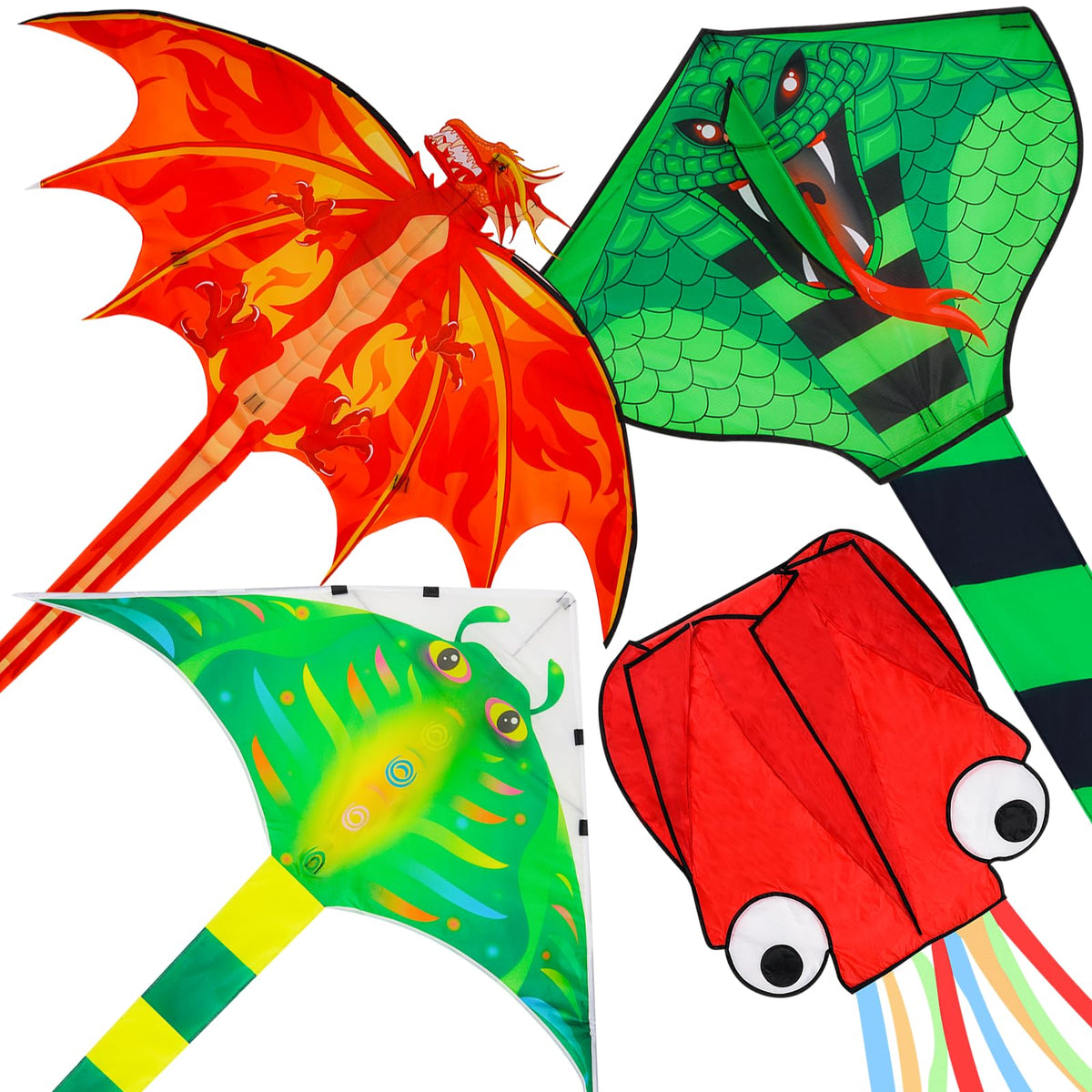 CroGift Fire Dragon Kite Large soaring for family outdoor fun.