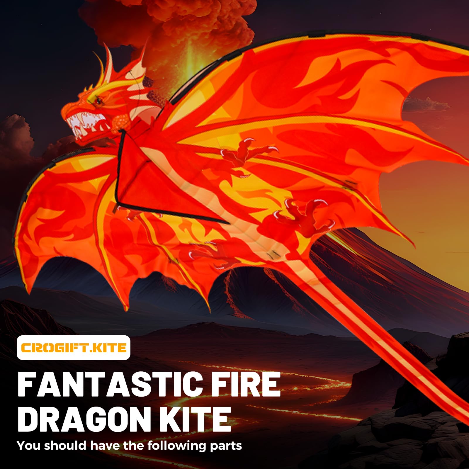 CroGift Snake Kite Large glides with striking color.