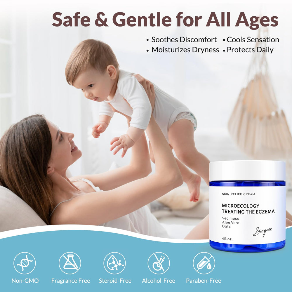 Crogooe colloidal oatmeal soothing power depicted for dry skin comfort