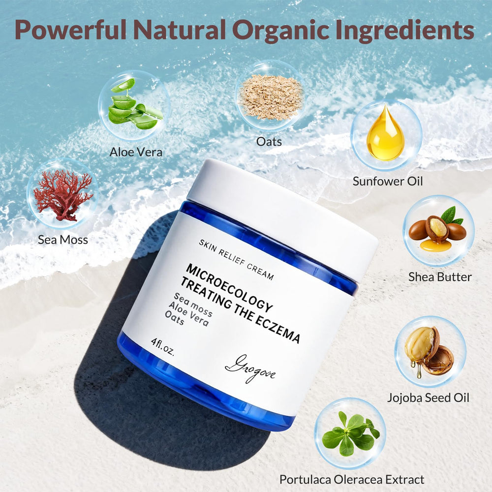 Crogooe sea moss ingredient jar showcases natural soothing properties