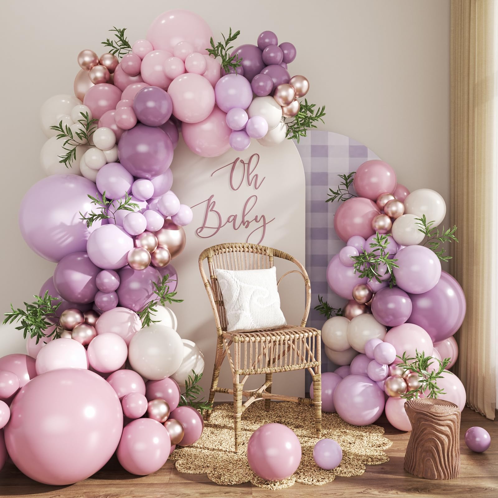 CROSSFINGERS Dusty Purple Arch Kit balloon assembly for a dramatic event backdrop.