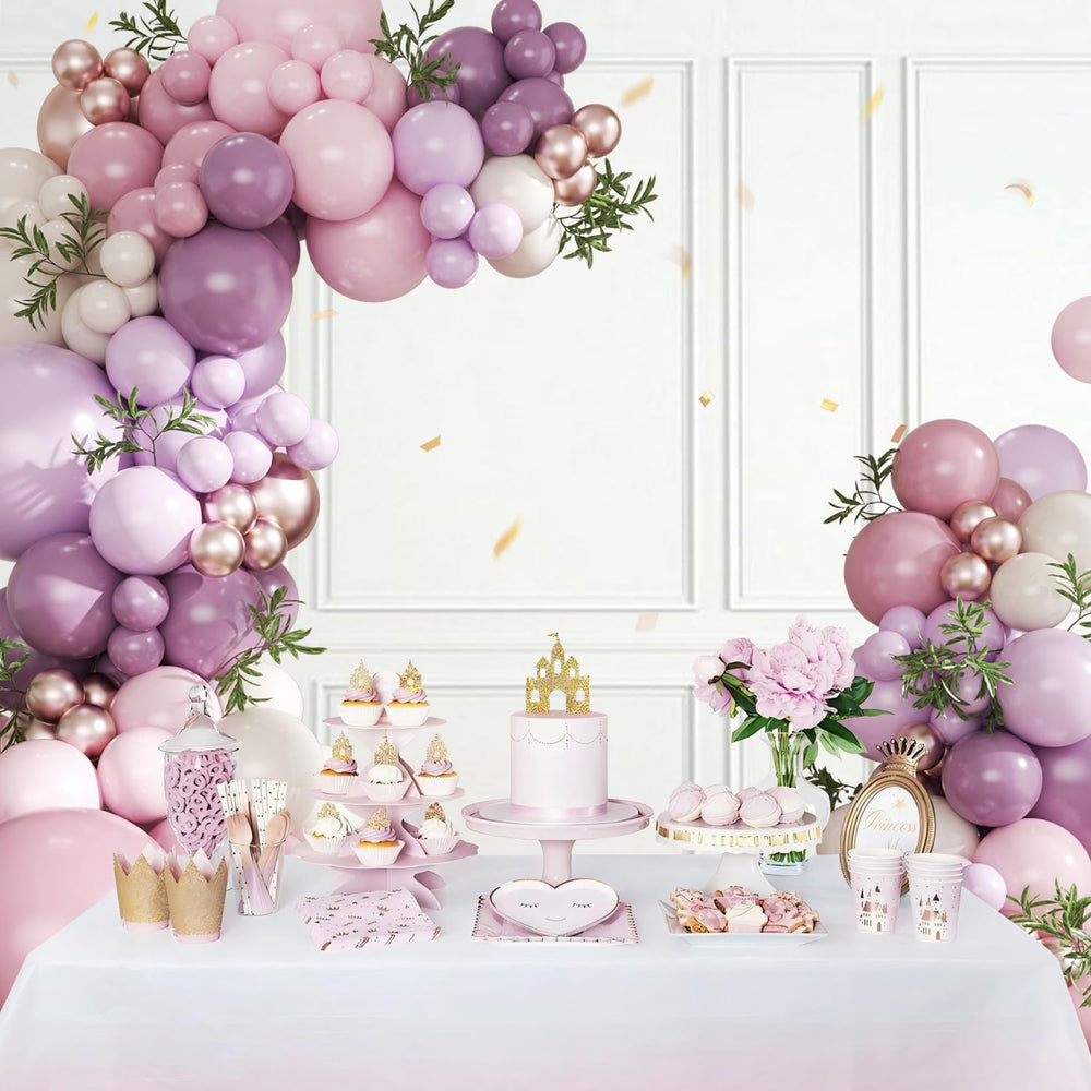 CROSSFINGERS Dusty Purple Arch Kit glue dots simplify fast, tidy balloon garland creation.
