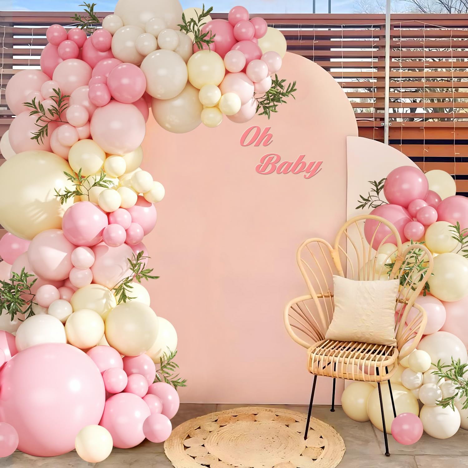 Crossfingers pastel pink 18-inch balloons for eye-catching arches.
