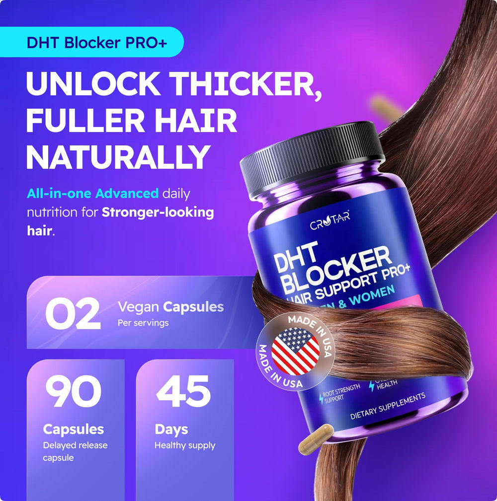 Crotar Origins DHT Blocker label detail, ingredients listed clearly.