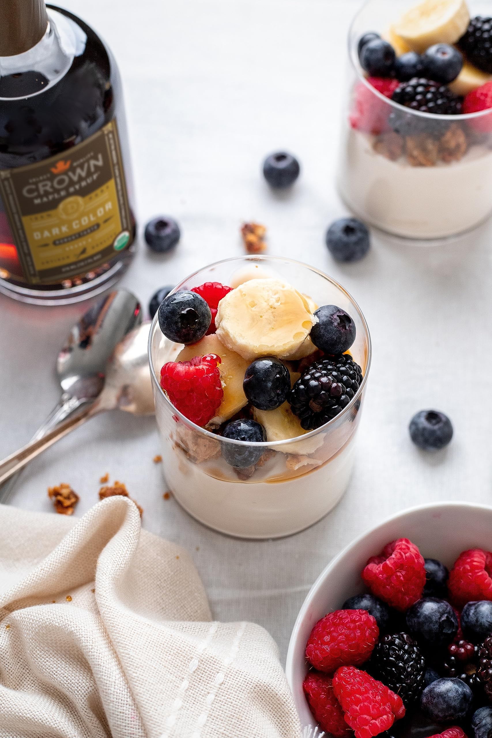 Crown Maple organic certification logo conveys gluten-free and non-GMO assurance.