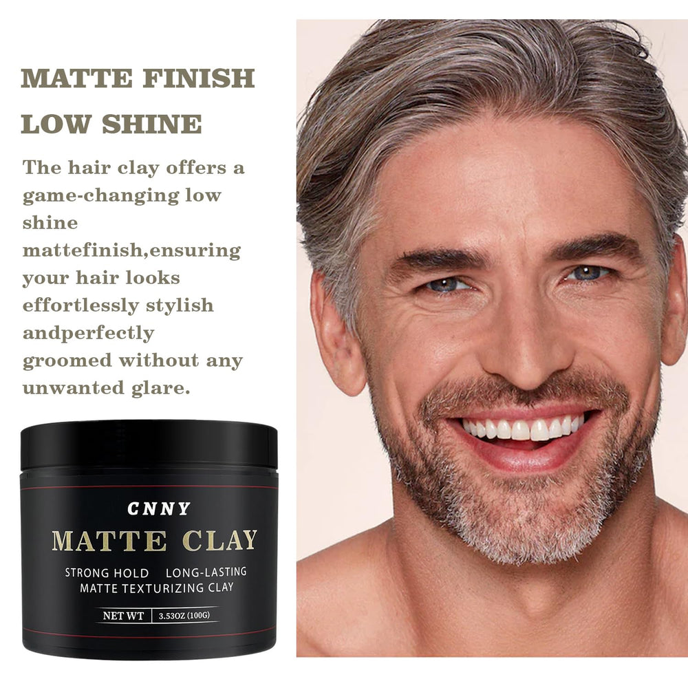 Crownnaturally CNNY matte clay in hand for quick daily styling.