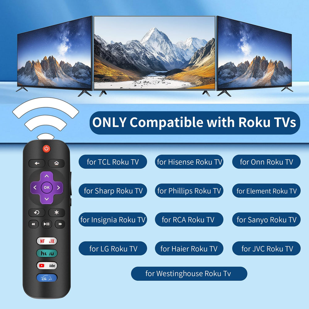 CrsaSwivo Roku remote back view showing battery compartment for easy setup.