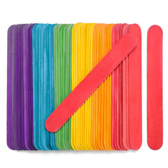 CRTWDMAN 60-piece jumbo popsicle sticks in natural colors for versatile DIY crafts.