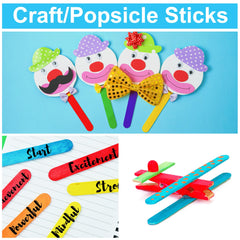 CRTWDMAN smooth-edge wooden sticks provide safe crafting for kids.