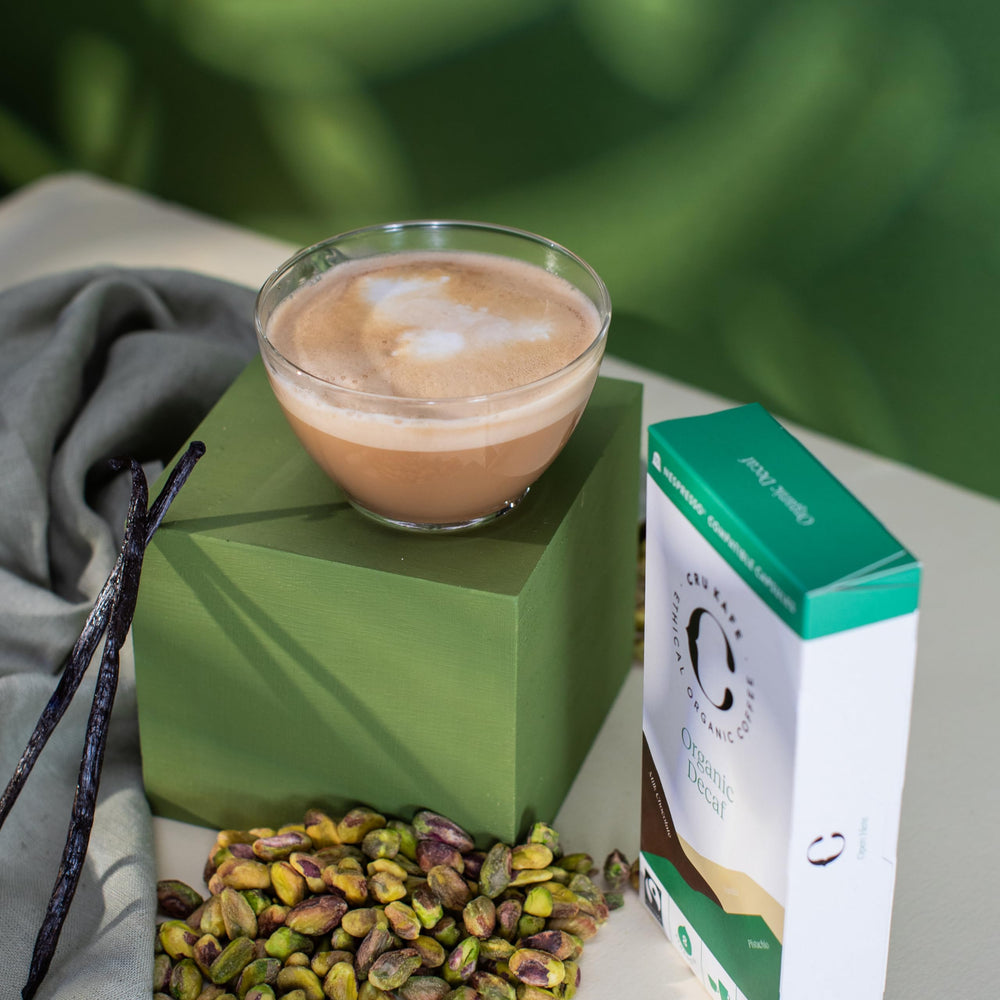 Cru Kafe NESPRESSO Original-Line compatibility box for easy machine pairing.