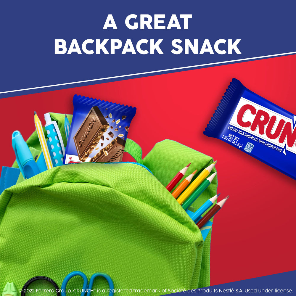 Crunch bar in a lunchbox, a convenient mid-day treat.