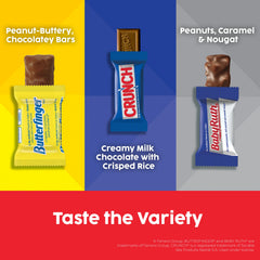 CRUNCH mini bar detail with crisp rice and milk chocolate, a satisfying crunch.