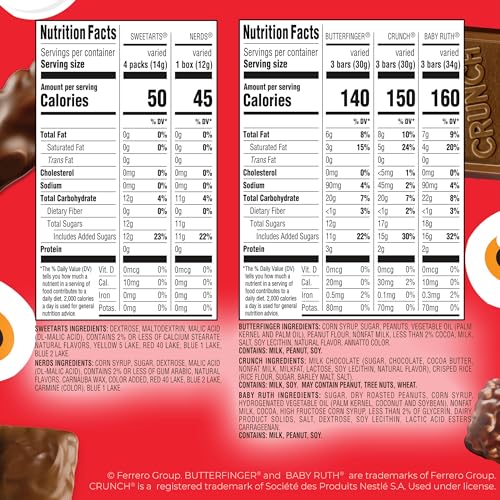 CRUNCH mini candy bag with crispy chocolate crunch for easy party sharing.
