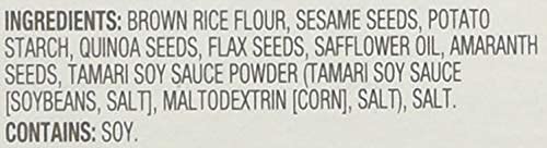 Closeup of gluten-free label on Crunchmaster crackers