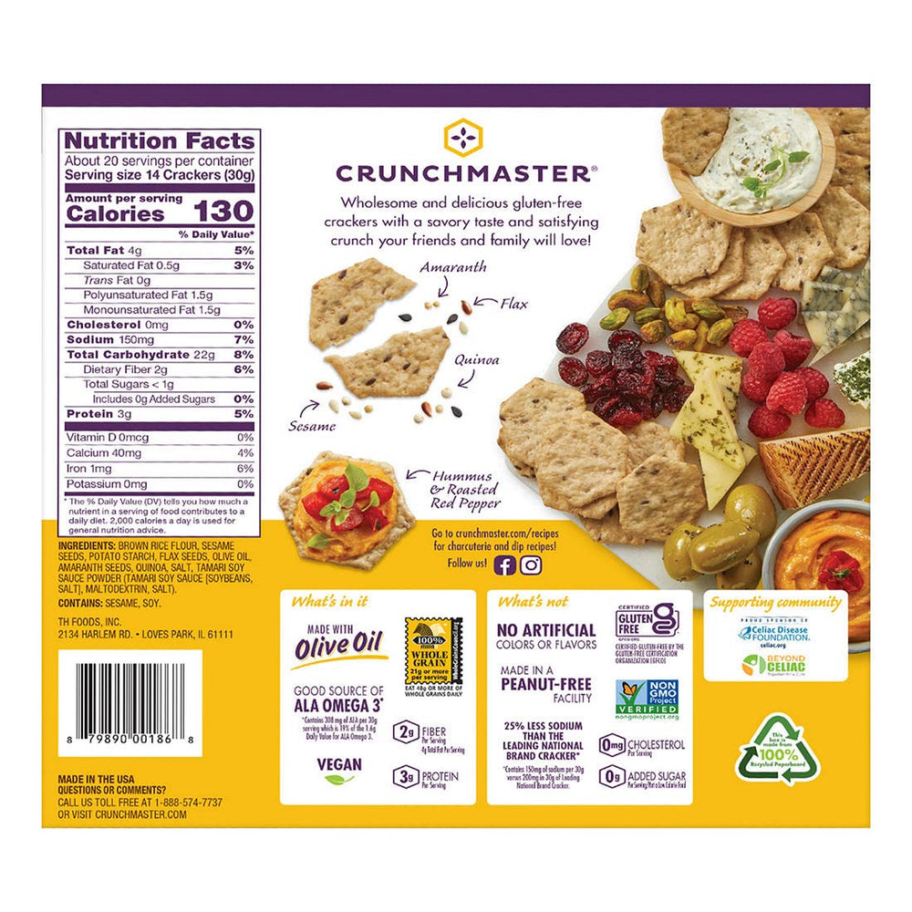 Crunchmaster crackers served with spread for snacking