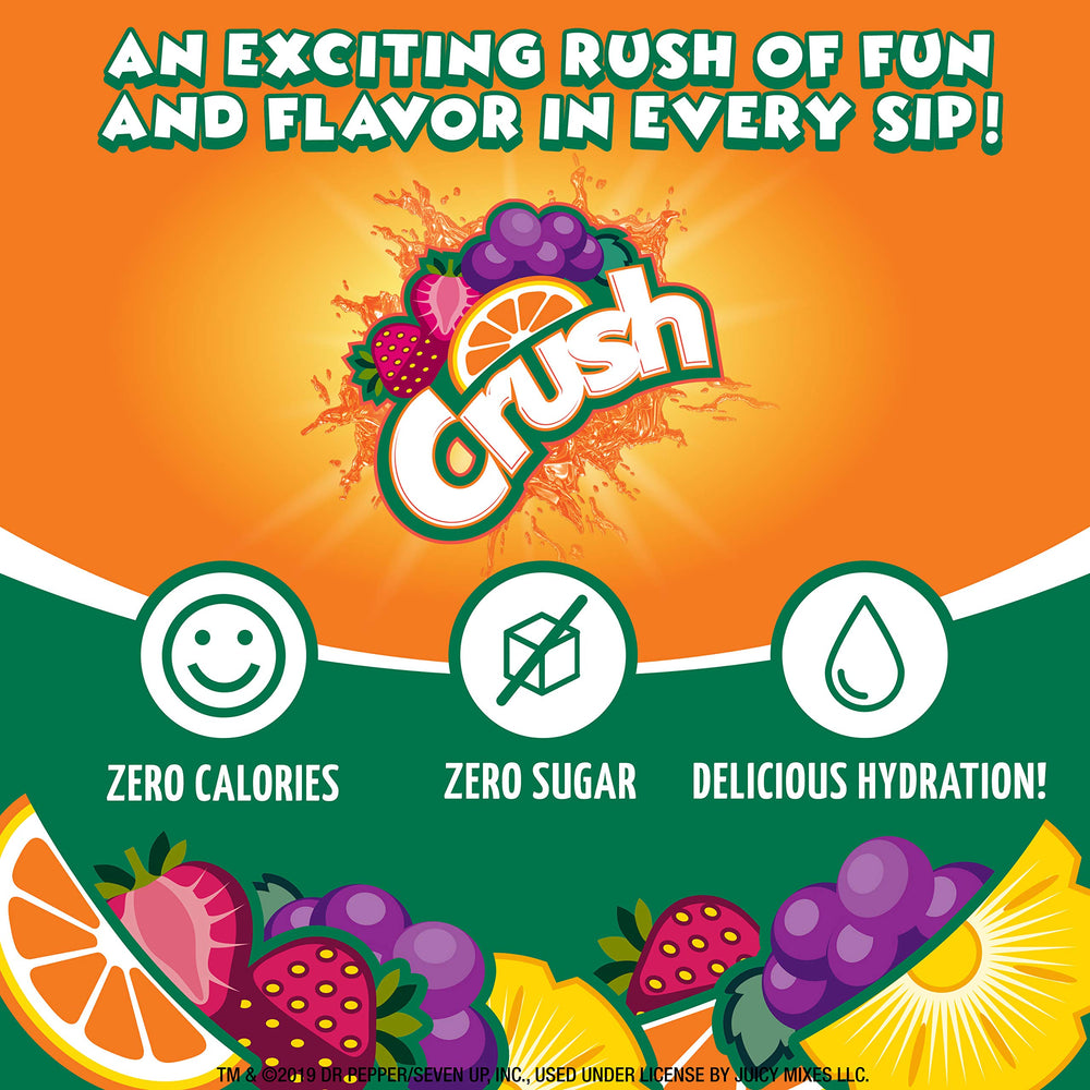 Crush Orange 24-serving bottle delivers multiple flavored drinks
