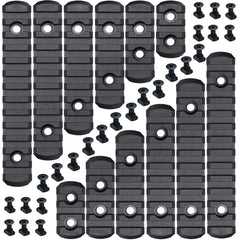 CRUSHUNT single Picatinny rail in black with beveled ends for snag-free mounting.