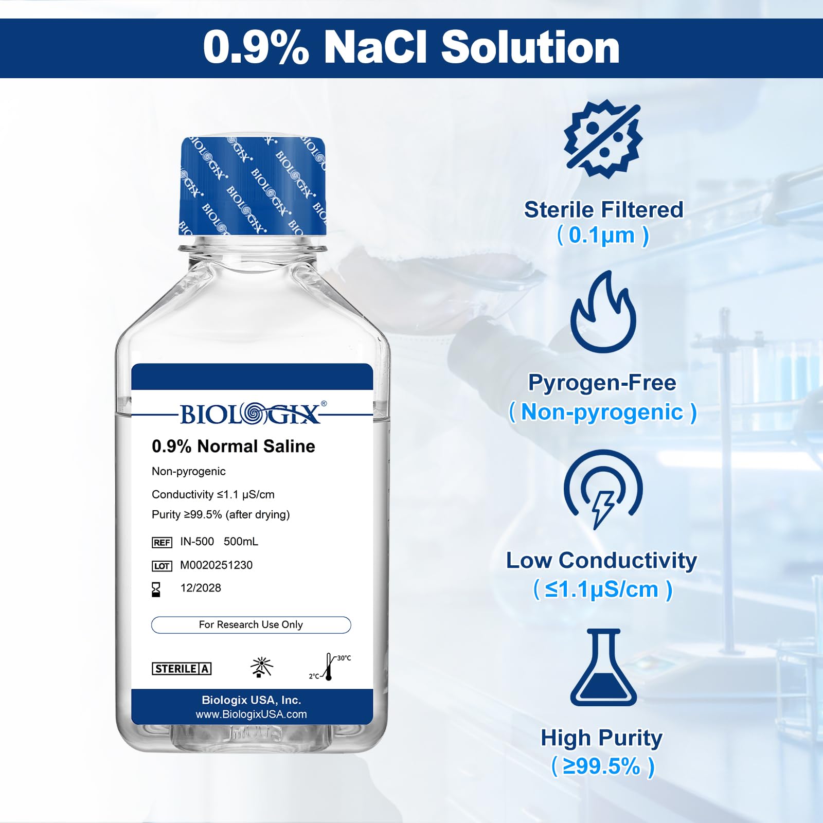 CryoKing DNase/RNase-free saline supports clean sample prep in labs.