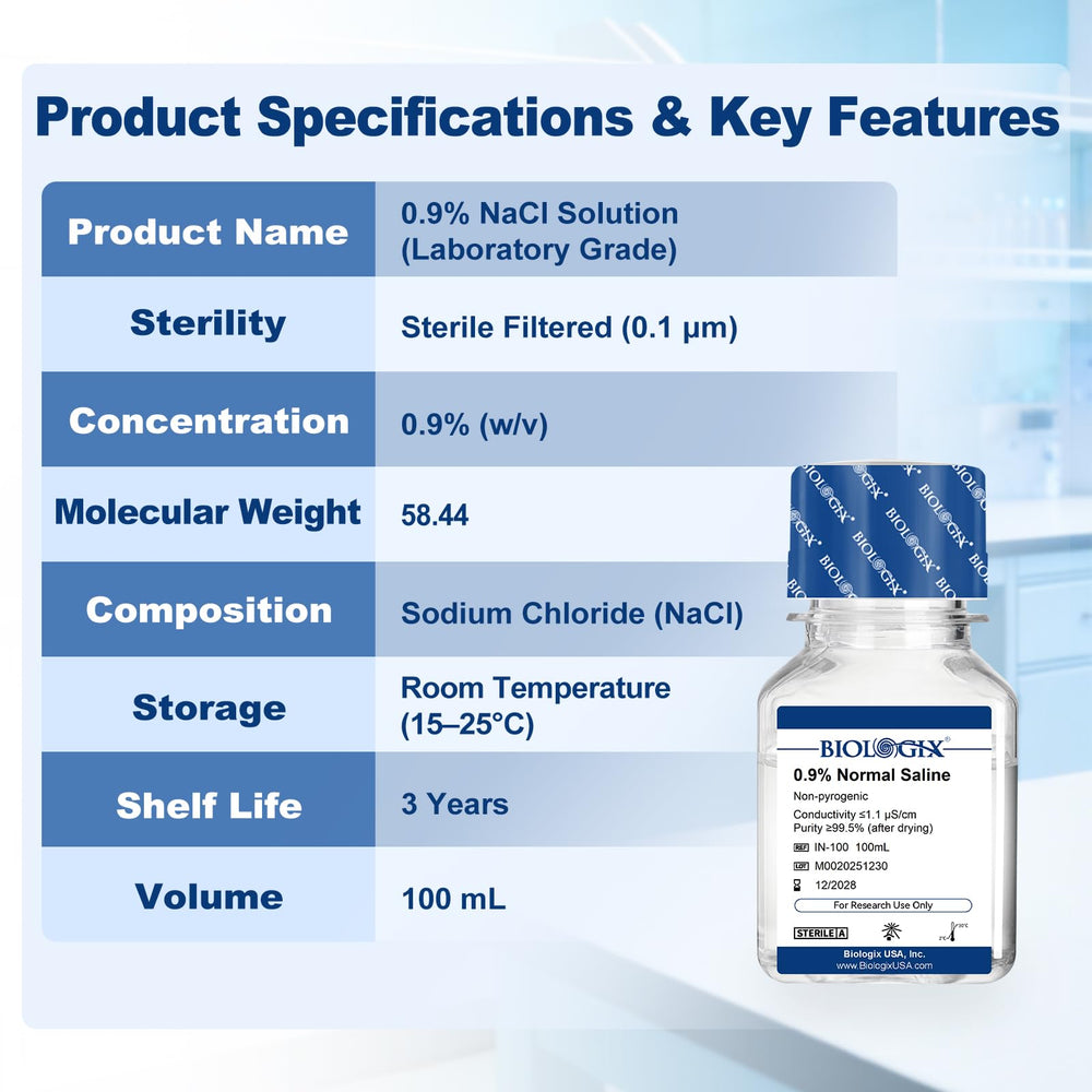 CryoKing saline maintains pH 7.4 for stable, repeatable lab procedures.