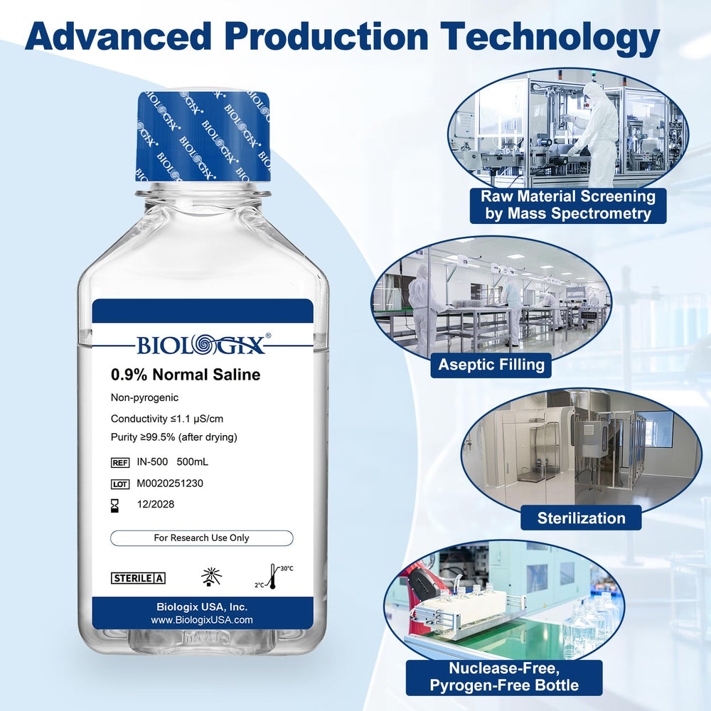 CryoKing room-temperature storage keeps saline ready on hand for experiments.